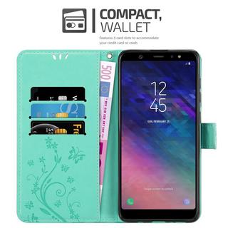 Cadorabo  Hülle für Samsung Galaxy A6 PLUS 2018 Blumen Design Magnetverschluss 