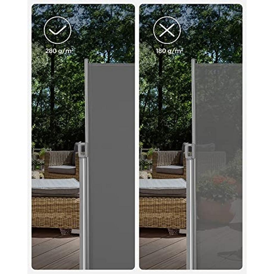 Pricenet  3 m langee Terrassenmarkise – Sonnen-, Wind- und Sichtschutz 