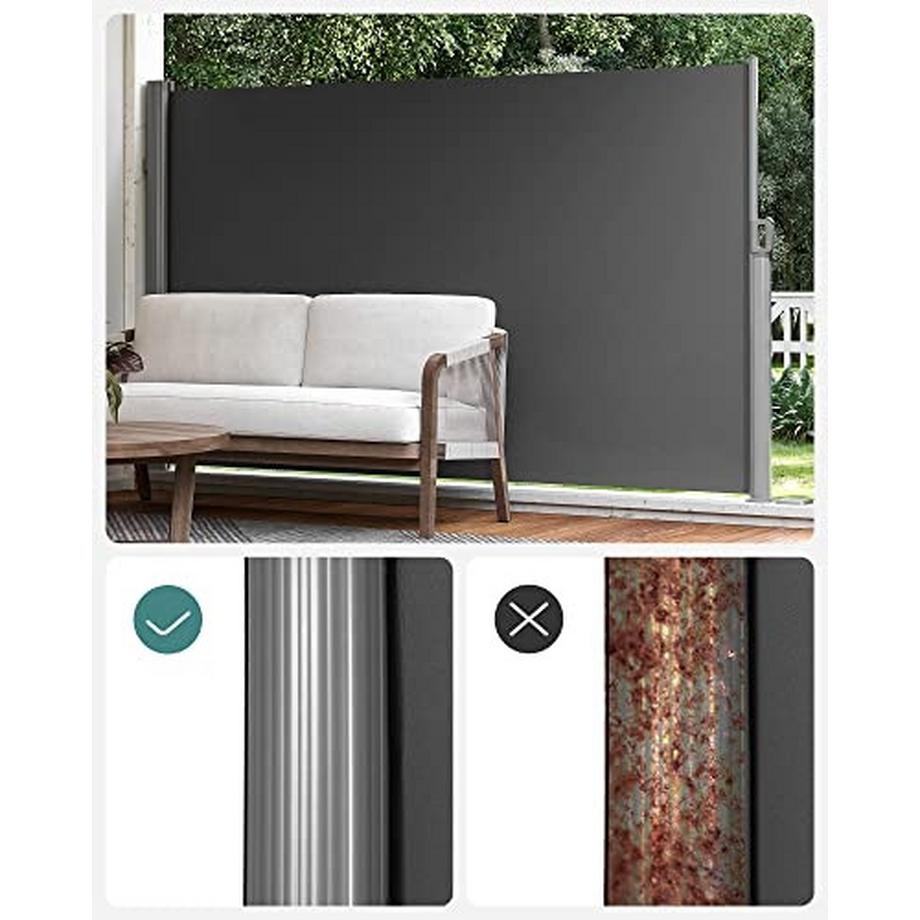 Pricenet  3 m langee Terrassenmarkise – Sonnen-, Wind- und Sichtschutz 