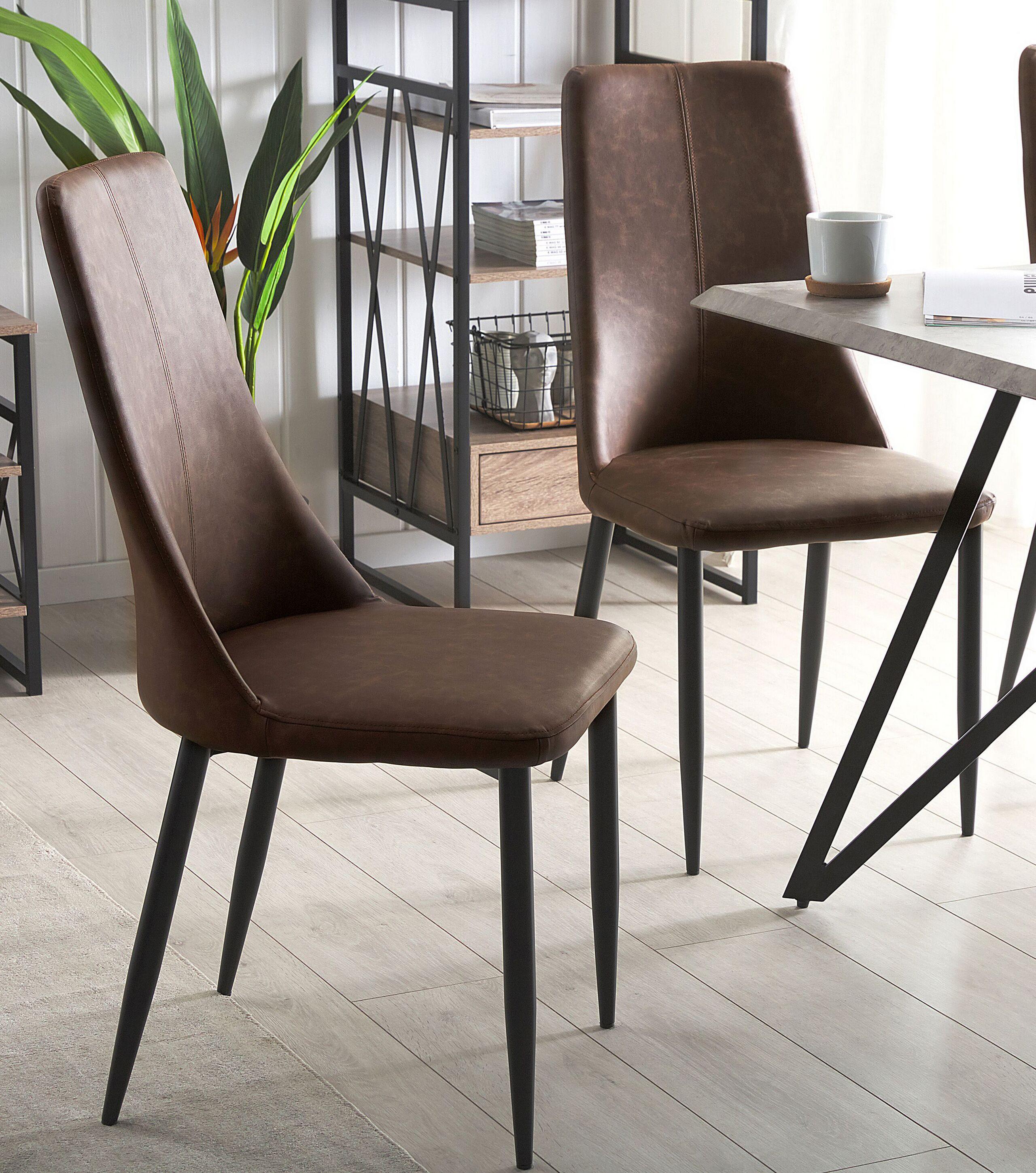 Beliani Lot de 2 chaises en Cuir PU Moderne CLAYTON  