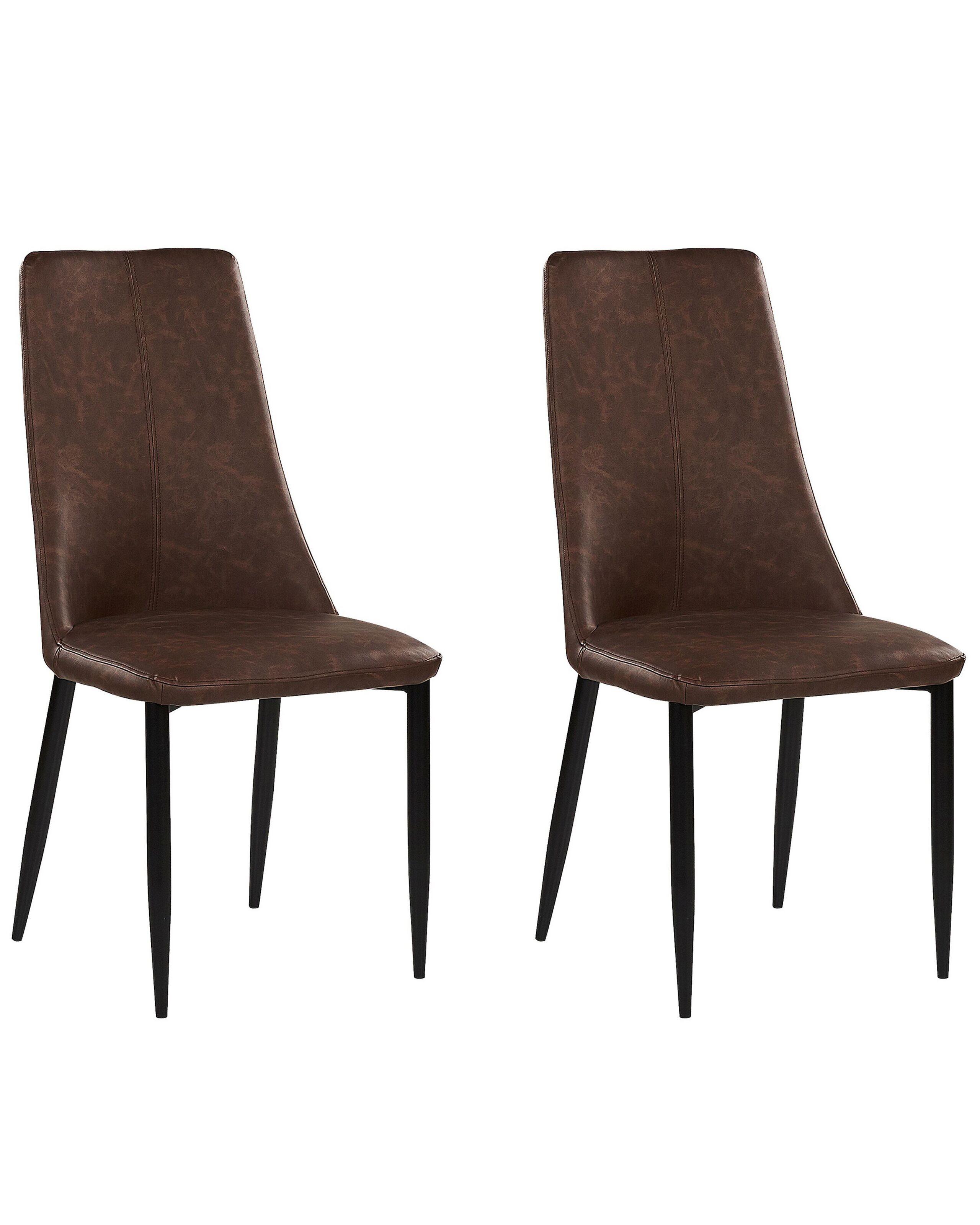 Beliani Lot de 2 chaises en Cuir PU Moderne CLAYTON  