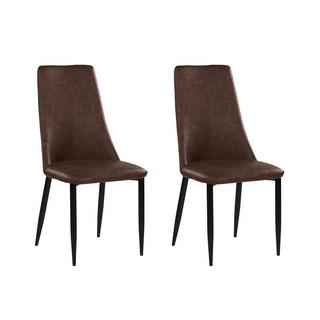 Beliani Lot de 2 chaises en Cuir PU Moderne CLAYTON  