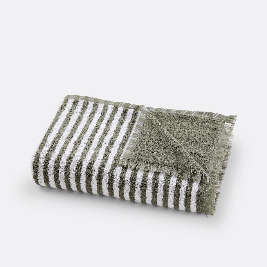Drap de bain rayé éponge 500 g