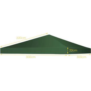 Northix Copertura sostitutiva per gazebo, protezione solare, tetto con chiusure in velcro, 300 x 300 cm, colore verde scuro  