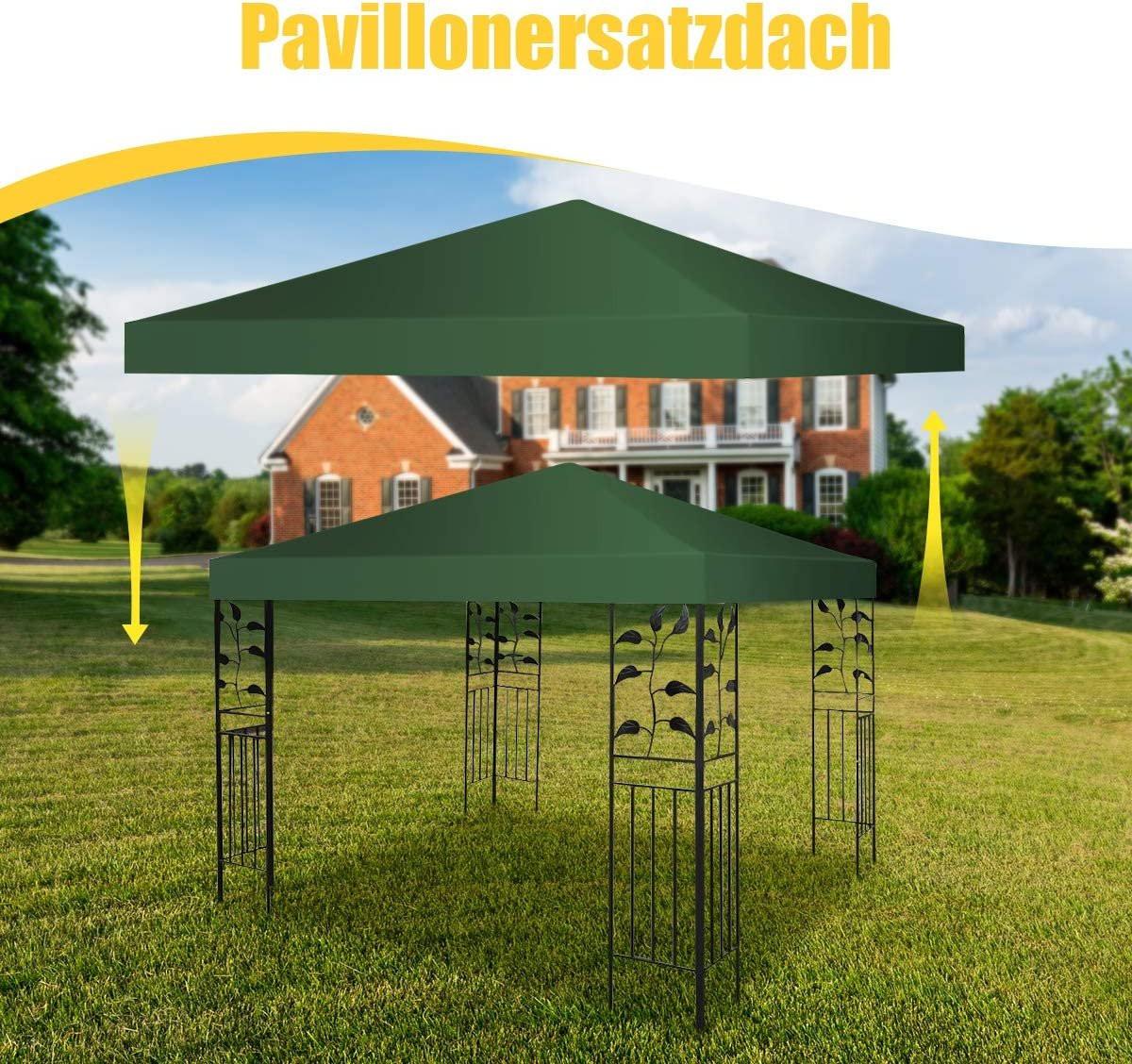 Northix Copertura sostitutiva per gazebo, protezione solare, tetto con chiusure in velcro, 300 x 300 cm, colore verde scuro  