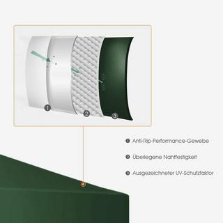 Northix Copertura sostitutiva per gazebo, protezione solare, tetto con chiusure in velcro, 300 x 300 cm, colore verde scuro  