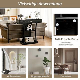 B2X Konsolentisch mit Schubladen & Metallrahmen & 2 Ablagen & Kippschutz Flurtisch  