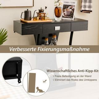 B2X Konsolentisch mit Schubladen & Metallrahmen & 2 Ablagen & Kippschutz Flurtisch  