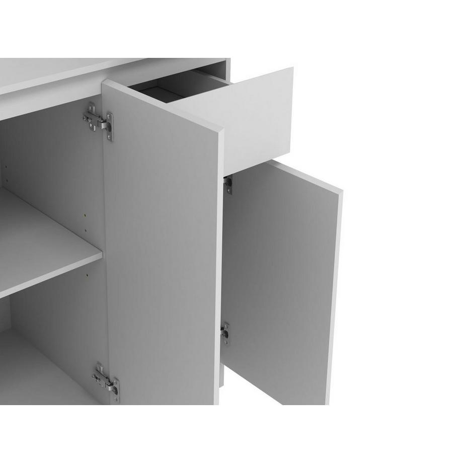 Vente-unique  Credenza da cucina con 6 ante, 1 cassetto e 5 nicchie Bianco - NIZALI 