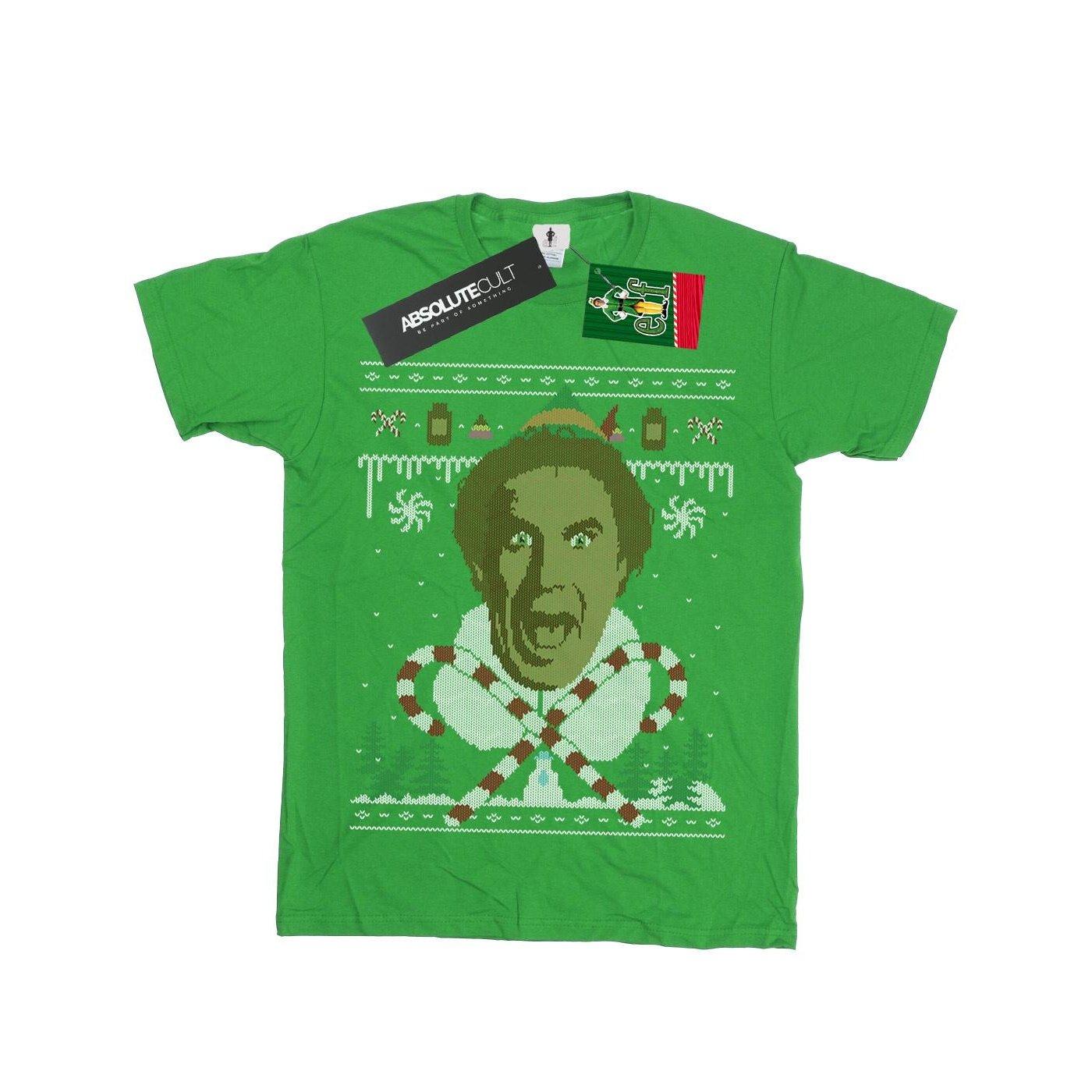 Image of Christmas Fair Isle Tshirt Jungen Grün 152-158