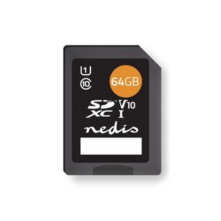 Nedis  Carte mémoire | SDXC | 64 GB | Vitesse d'écriture : 80 MB/s | Vitesse de lecture : 45 Mo/s | UHS-I 