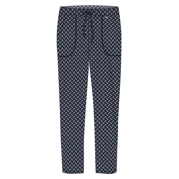 Image of Hose Lang Mit Seitennahttaschen Und Kordel Damen Dunkelblau S