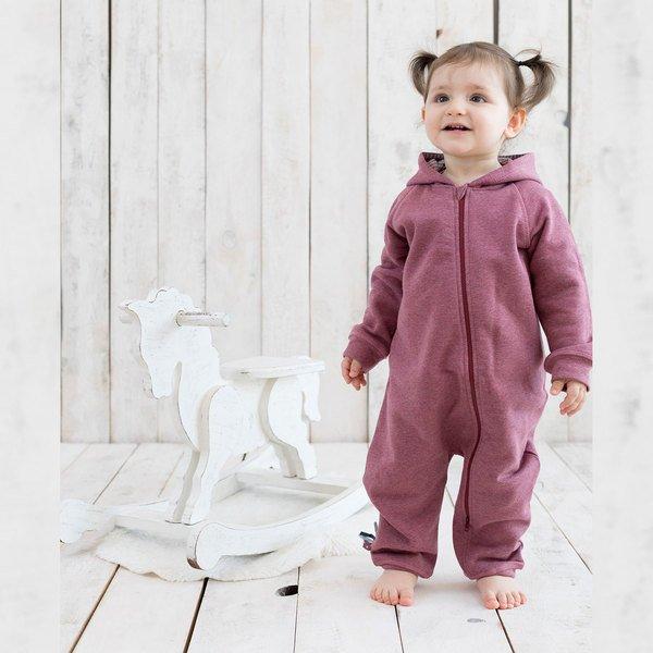 Image of Kapuzen-strampler Unisex Bordeaux 3-6M