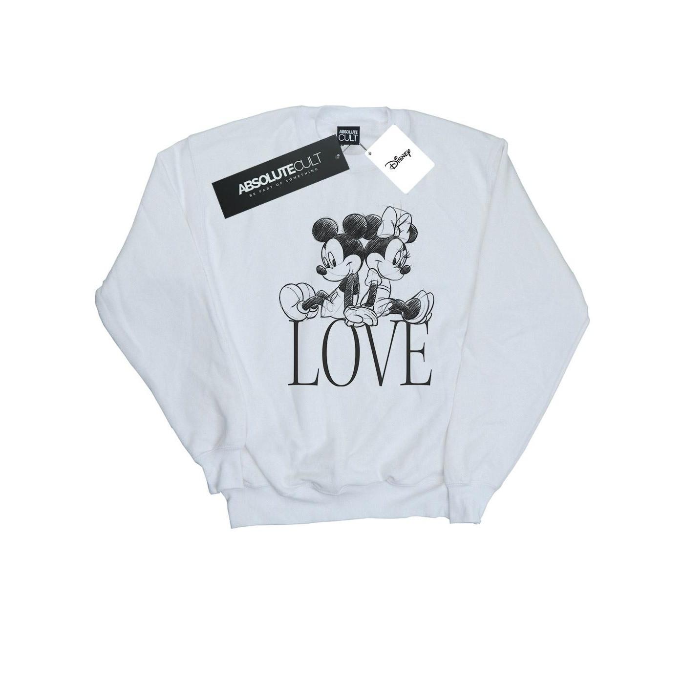 Image of Mickey And Minnie Mouse Love Sweatshirt Unisex Weiss 104