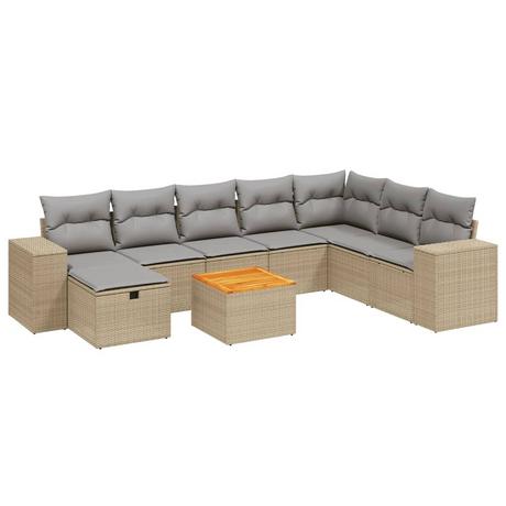 VidaXL set divano da giardino Polirattan  