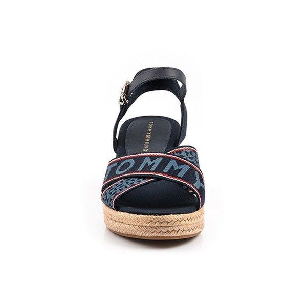 TOMMY HILFIGER  TOMMY WEBBING LOW WEDGE SANDAL-38 