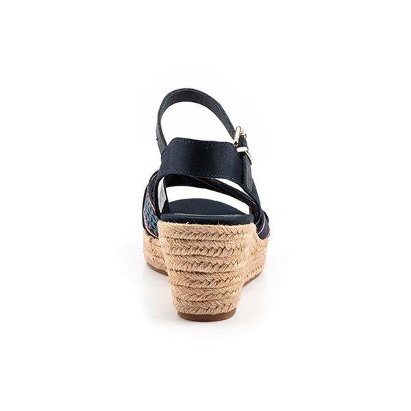 TOMMY HILFIGER  TOMMY WEBBING LOW WEDGE SANDAL-38 