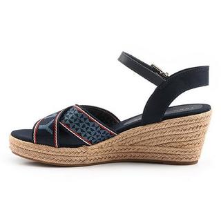 TOMMY HILFIGER  TOMMY WEBBING LOW WEDGE SANDAL-38 