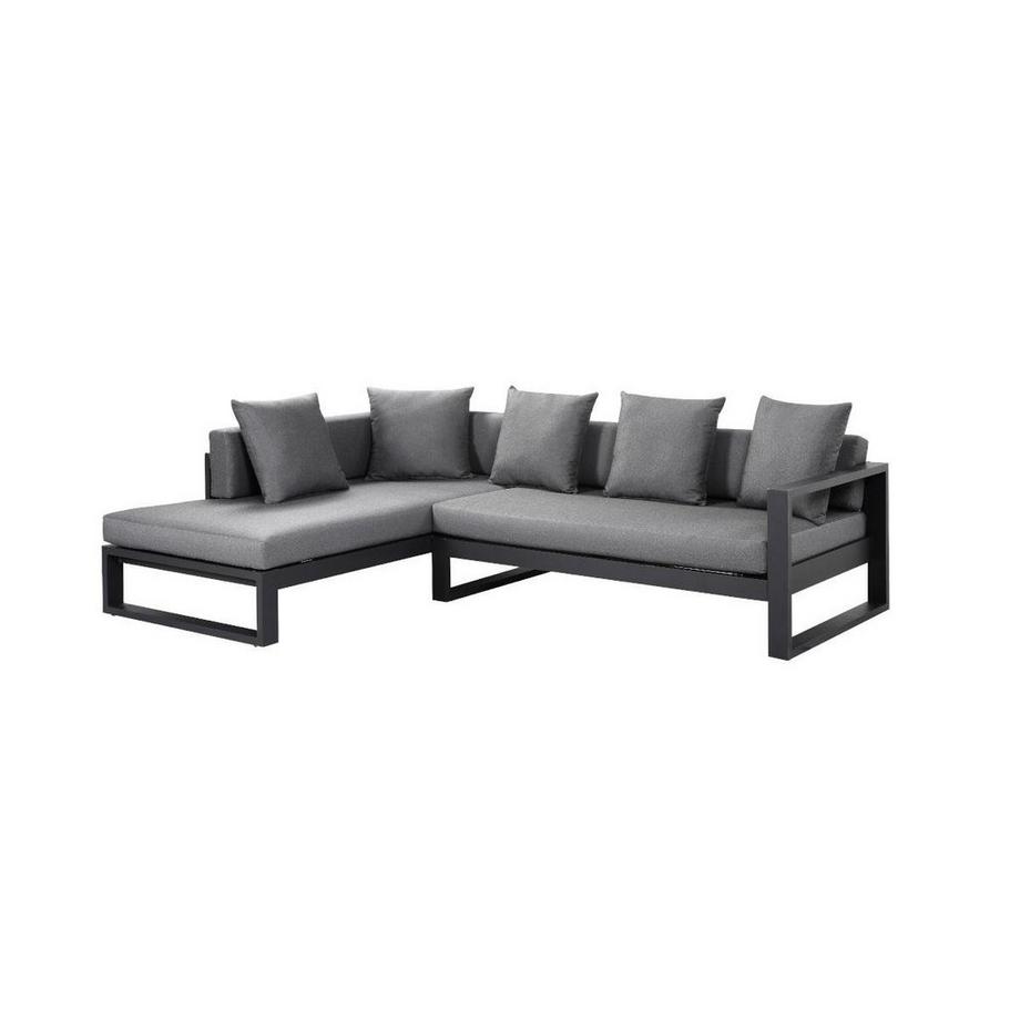 Vente-unique Garten-Sitzgruppe: Ecksofa + Beistelltisch -  Aluminium - Anthrazit - MOLOKAI von MYLIA  