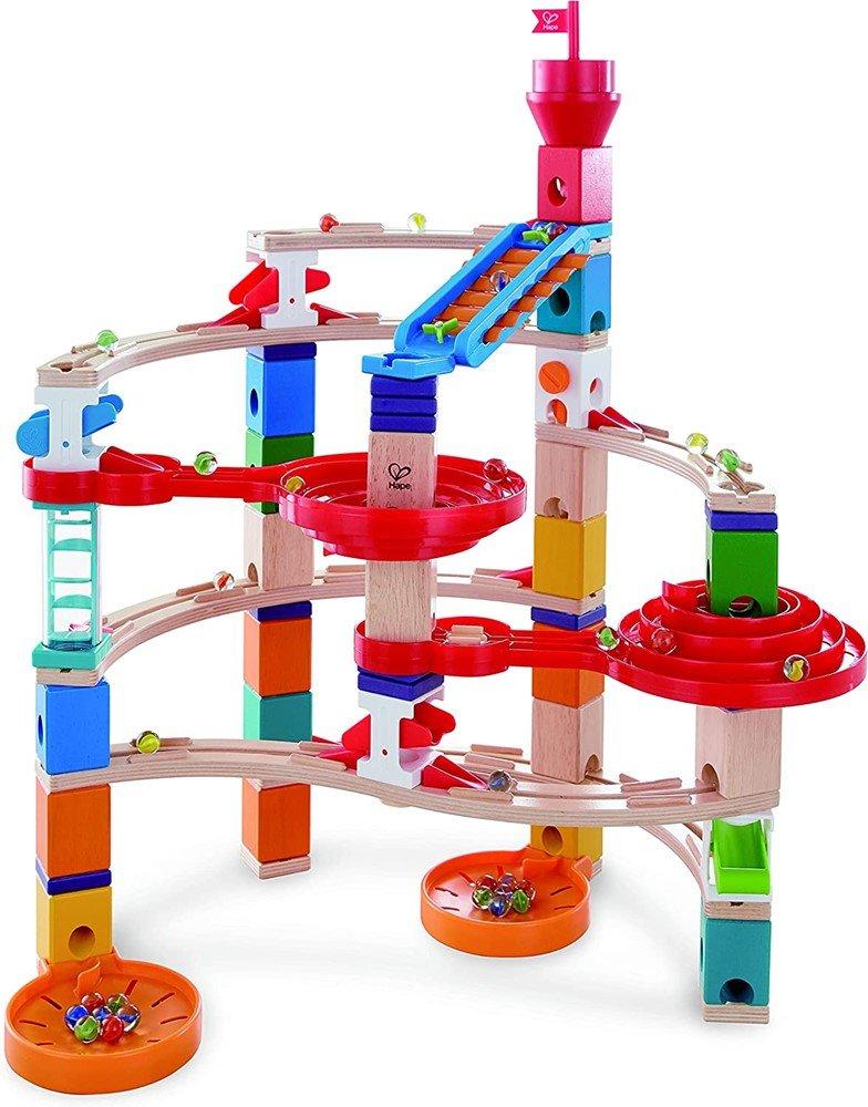 Image of E6024 Super-spiralburg, Quadrilla Kugelbahn, Konstruktionsspielzeug Mit Umfangreichem Zubehör, 129 Teilig, Aus Holz, Ab 4 Jahren, Mehrfarbig Unisex Multicolor ONE SIZE