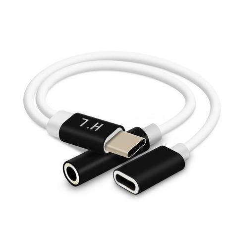 Avizar  Adaptateur Audio/Charge USB-C Noir 
