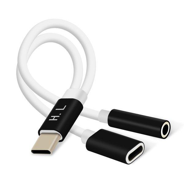 Avizar  Adattatore USB-C Audio/Carica Nero 