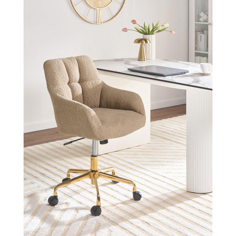 Beliani Chaise de bureau en Bouclé  PALMDALE  