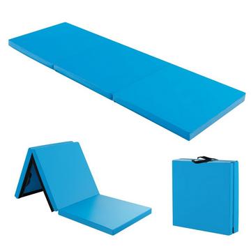 Tappetino morbido pieghevole con 2 maniglie Tappetino da ginnastica antiscivolo 180 x 60 x 5 cm Blu