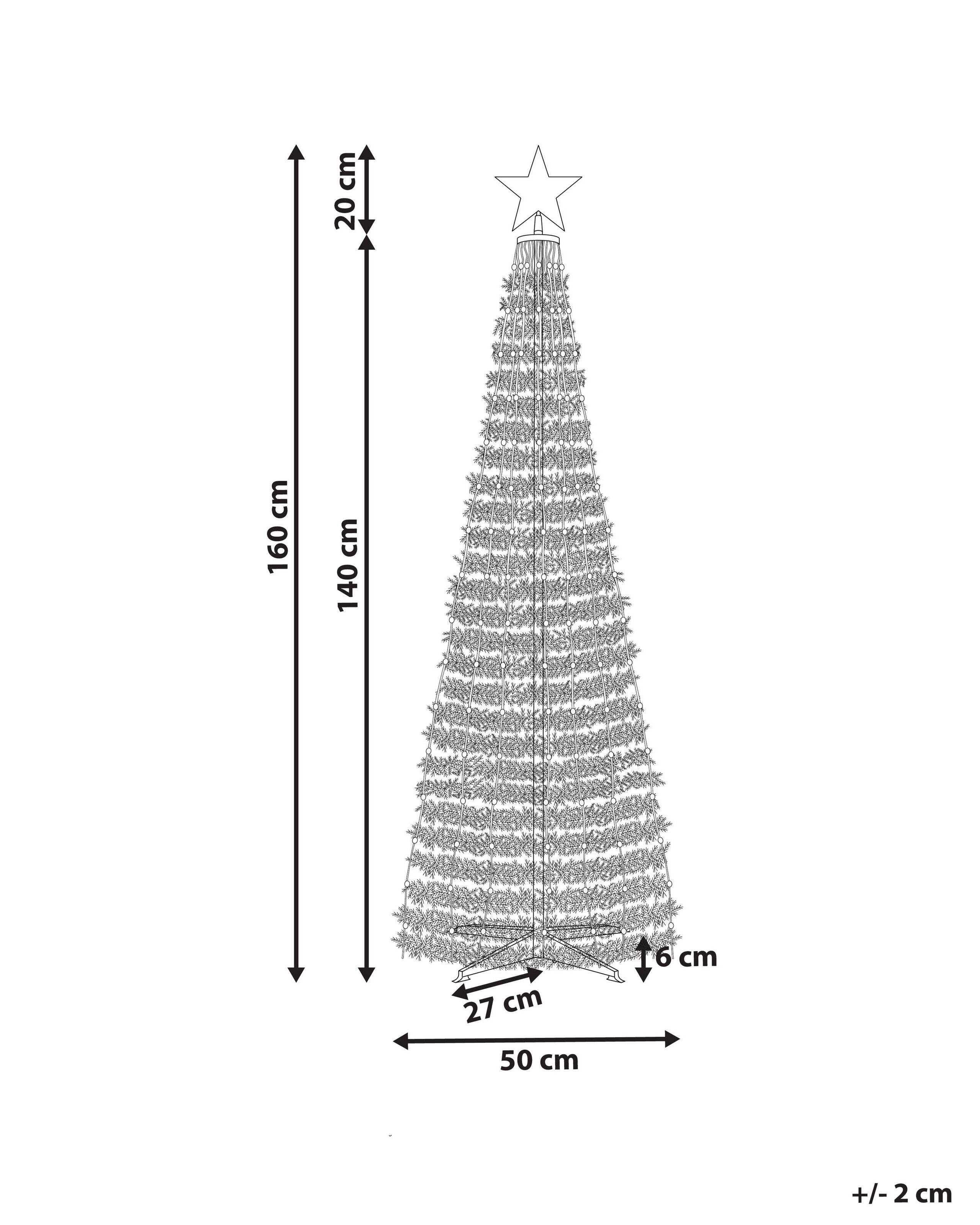 Beliani Sapin de Noël pré-allumé en Matière synthétique SAARLOQ  