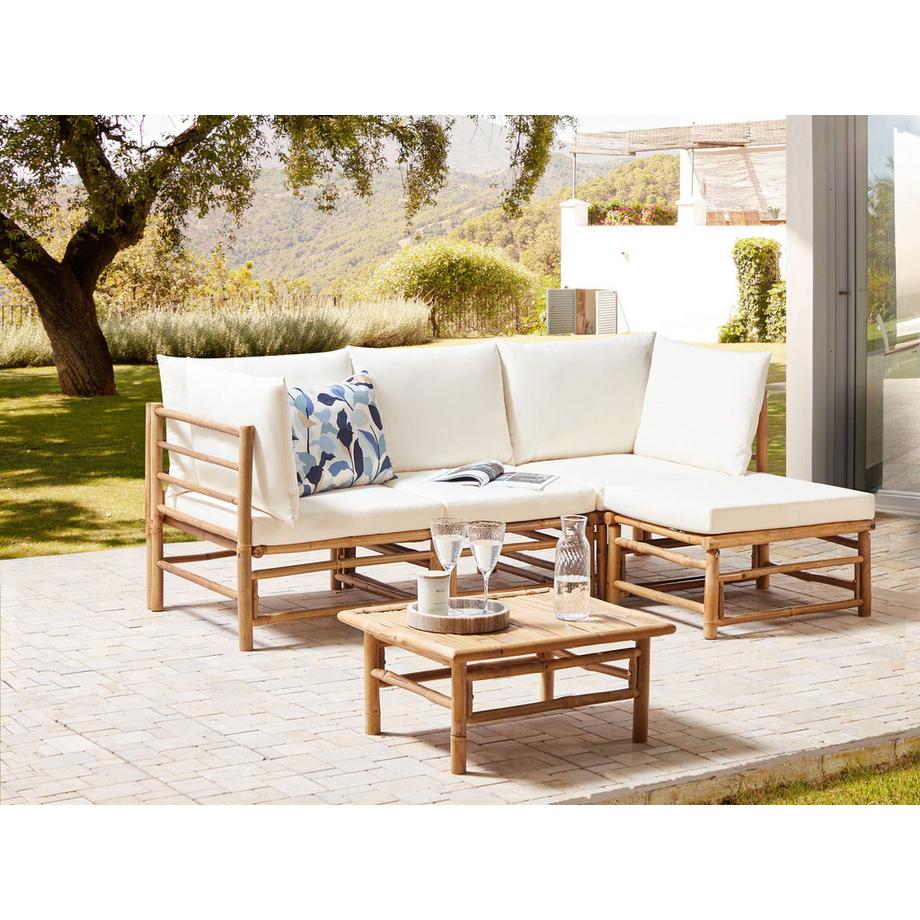 Beliani Canapé d'angle en Bambou Boho CERRETO  