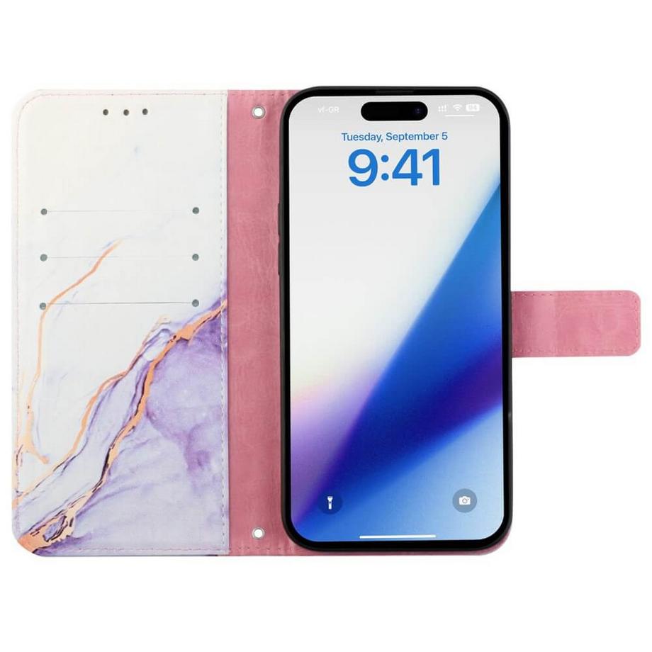 Cover-Discount  iPhone 15 Pro - Custodia con cordino Marble 