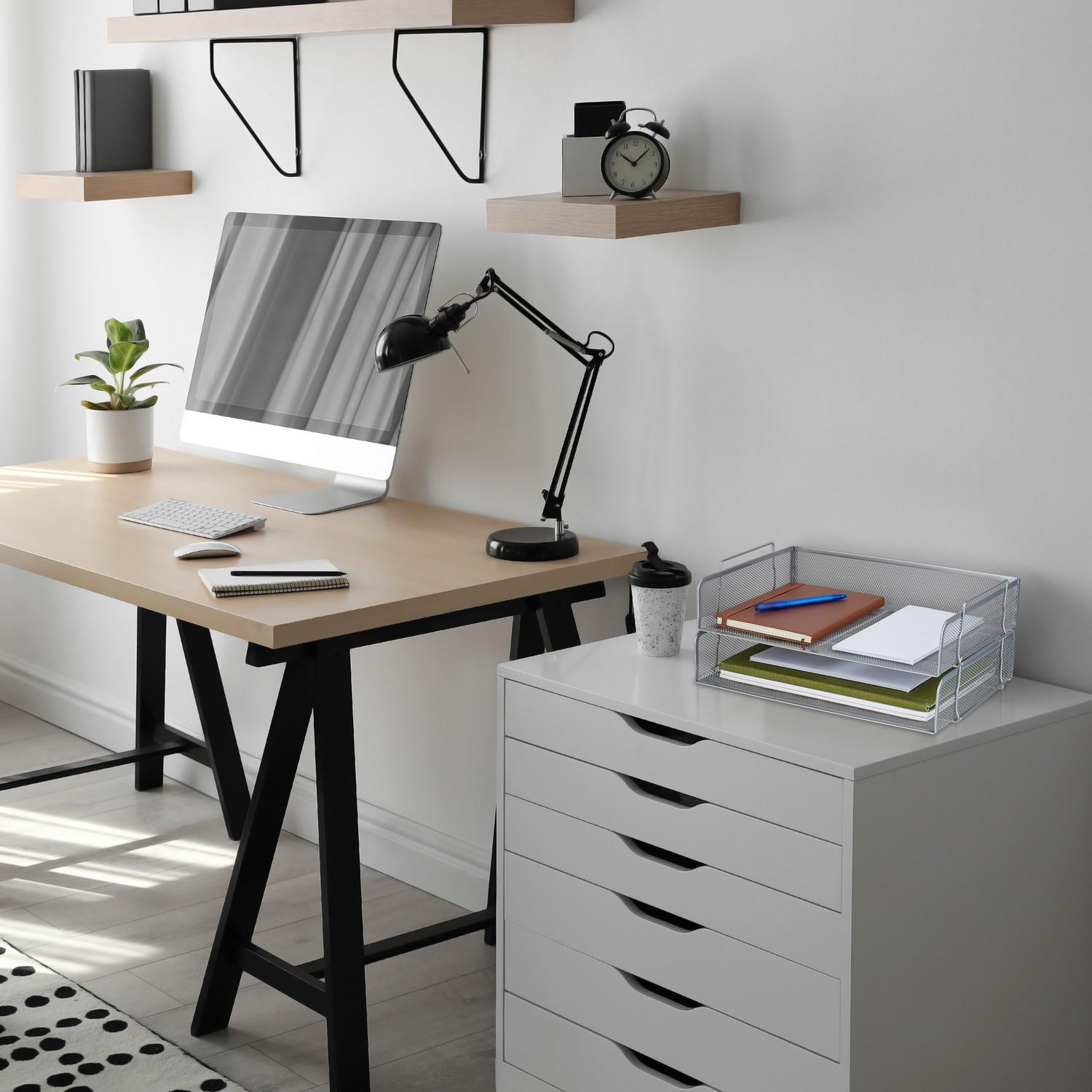 Northio Vassoio portadocumenti in metallo impilabile  