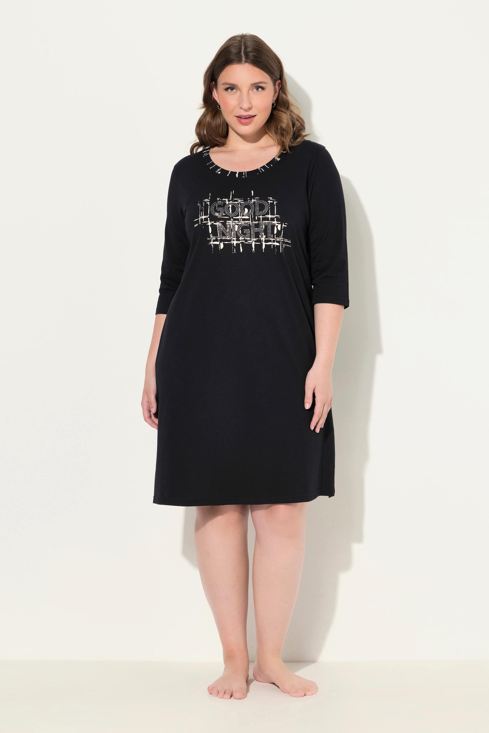 Ulla Popken Camicie da notte 2 Pezzi Girocollo Scollo a V Maniche 3/4  