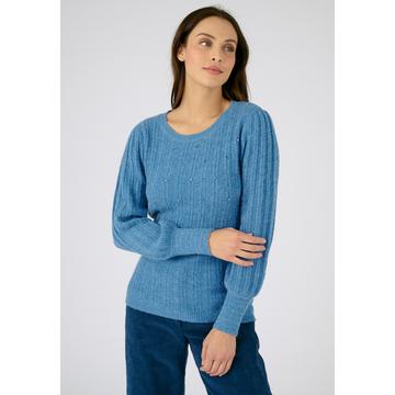 Pullover aus Alpaka-Mischung mit Strasssteinen