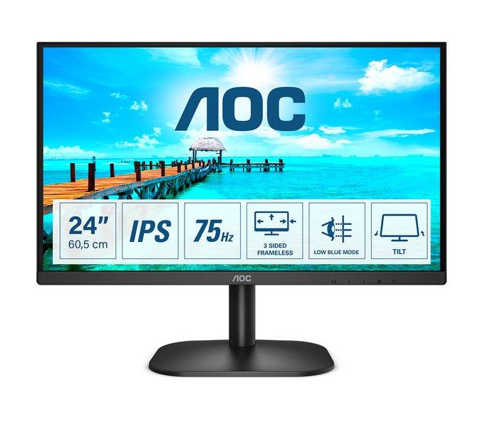 AOC  B2 24B2XH/EU LED display 60,5 cm (23.8") 1920 x 1080 pixels Full HD Noir 