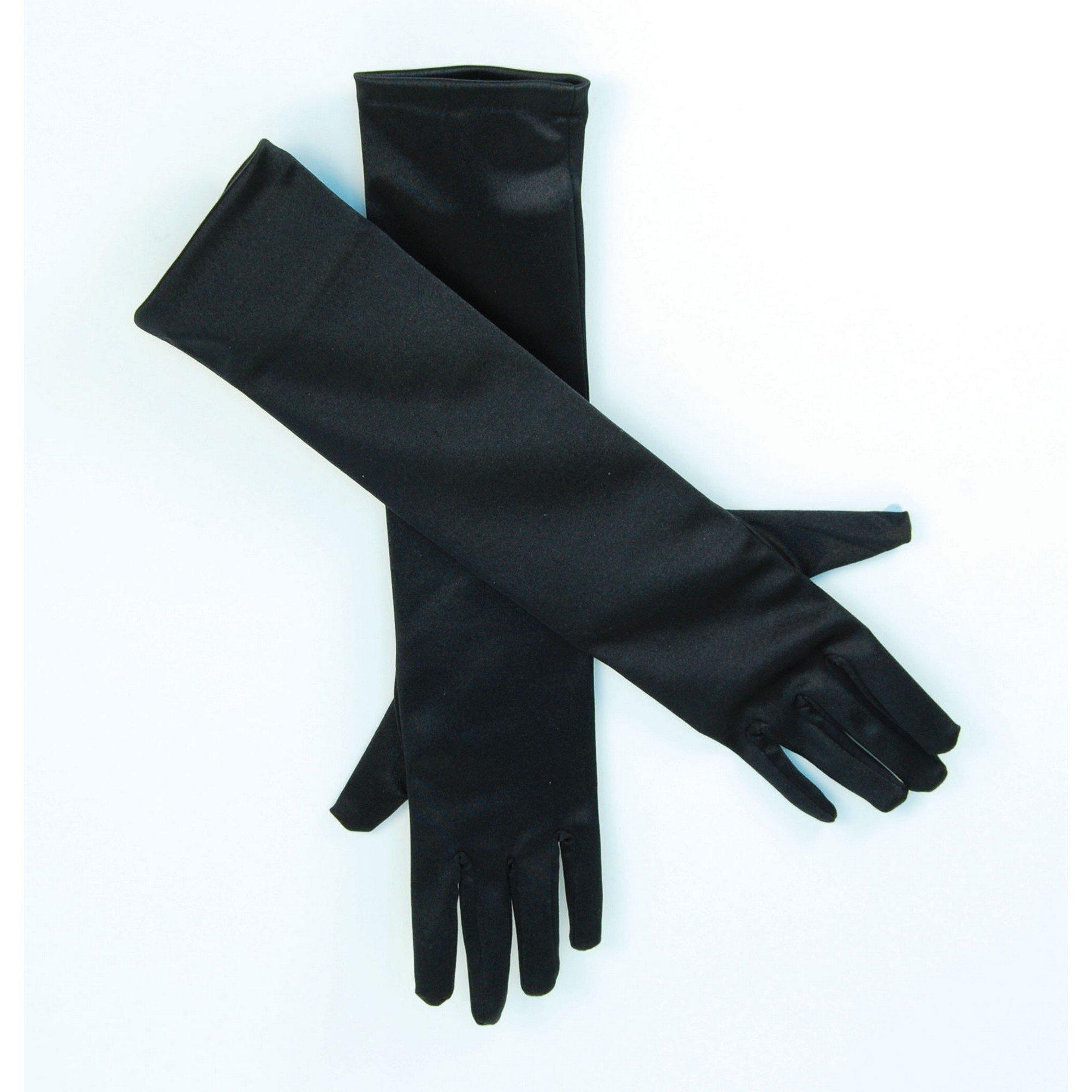 Image of Handschuhe im SatinLook, lang, 1 Paar Schwarz