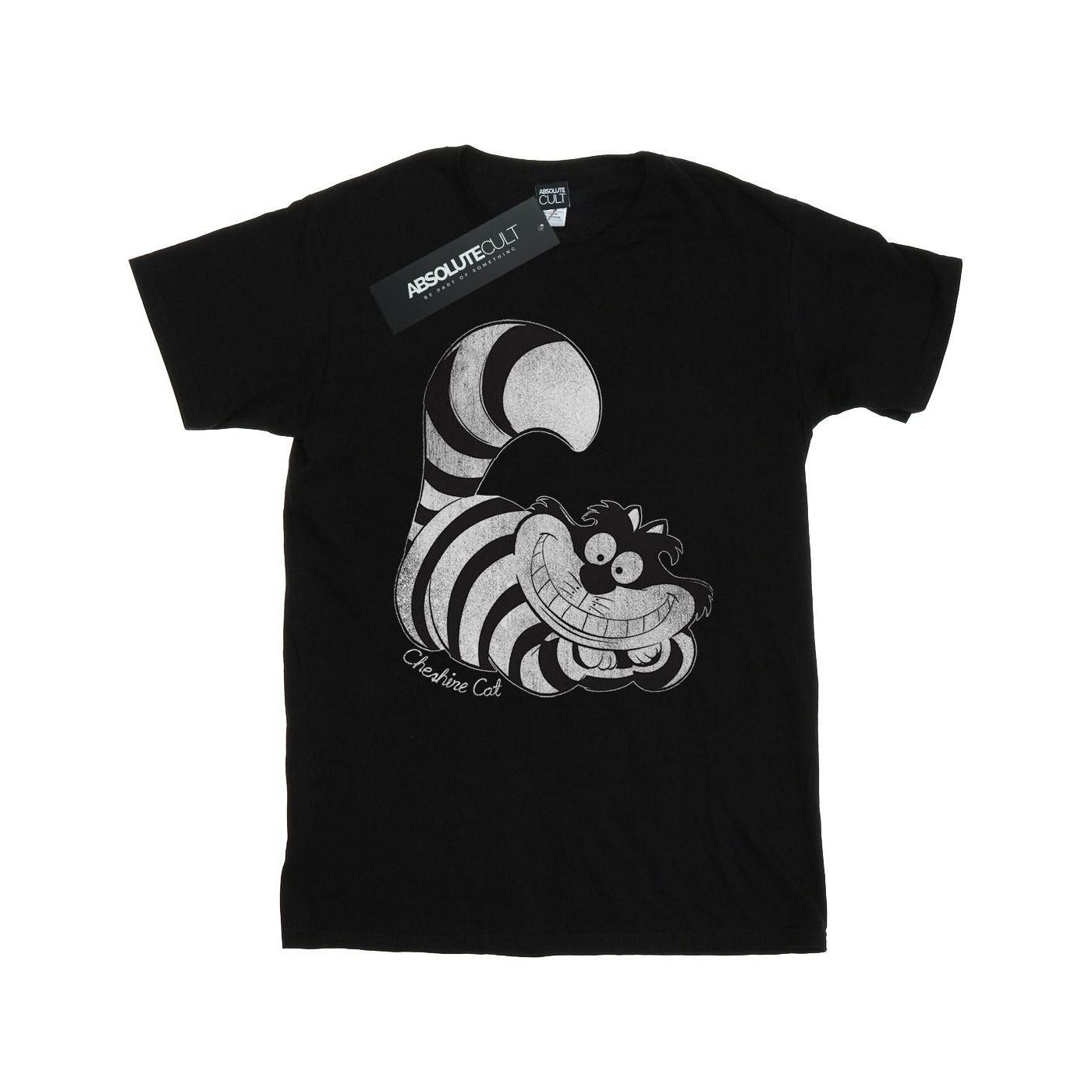 Image of Alice In Wonderland Mono Cheshire Cat Tshirt Herren Schwarz XXL