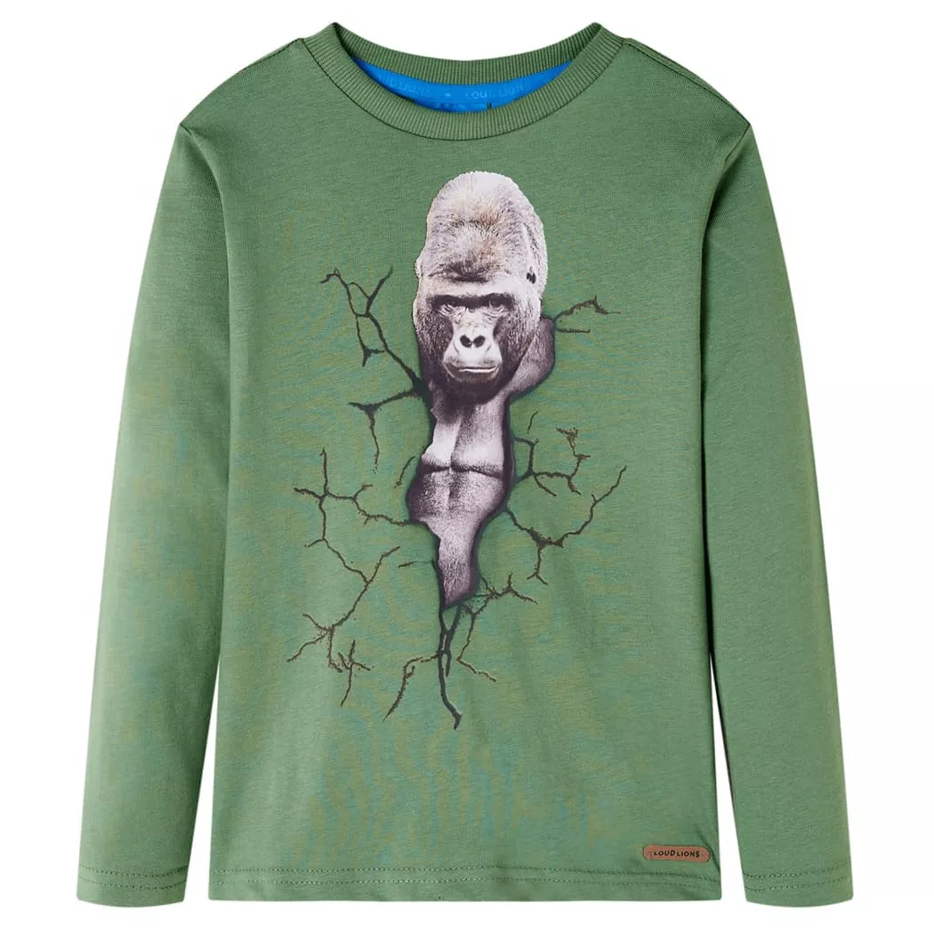 VidaXL - Kinder langarmshirt baumwolle, One Size, Grün