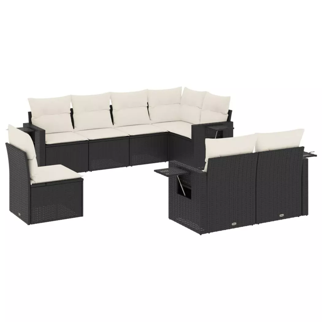 VidaXL - Garten sofagarnitur poly-rattan, One Size, Schwarz