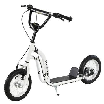 Scooter Per Bambini Da 5 Anni, Scooter Per Bambini, Scooter Da Città Con Pneumatici, 12 Pollici, Gomma, Alluminio, Bianco