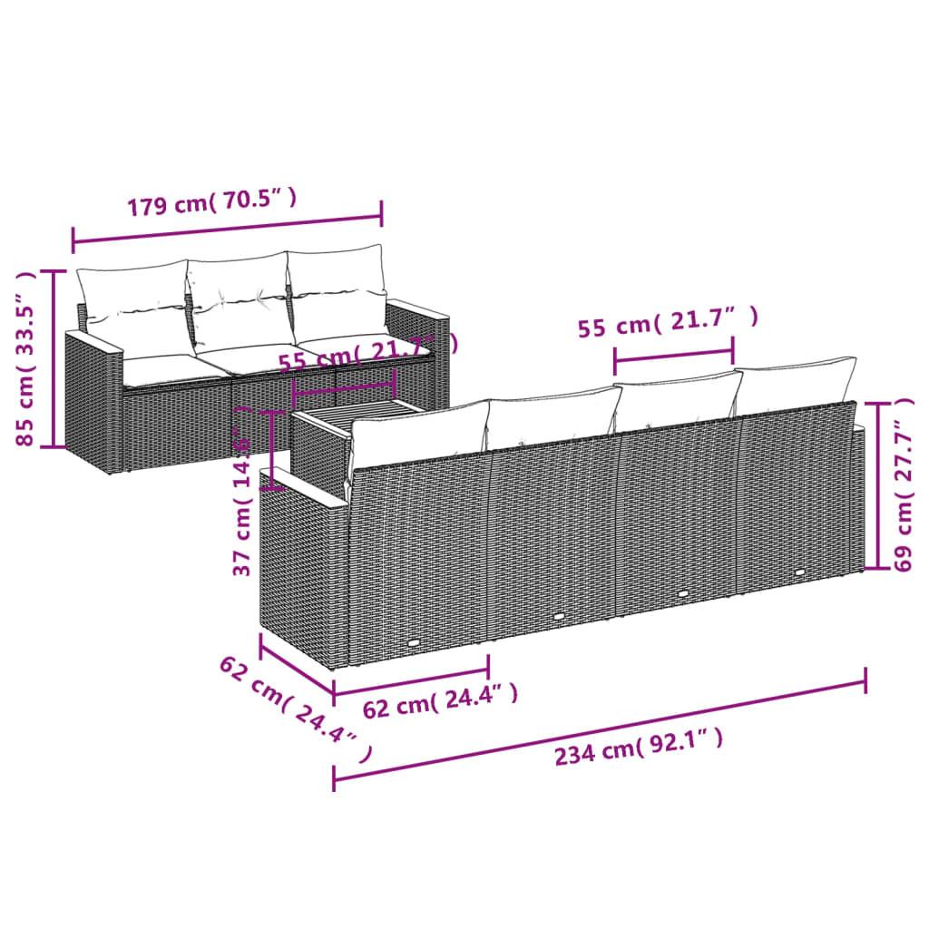 VidaXL Ensemble de canapés de jardin rotin synthétique  