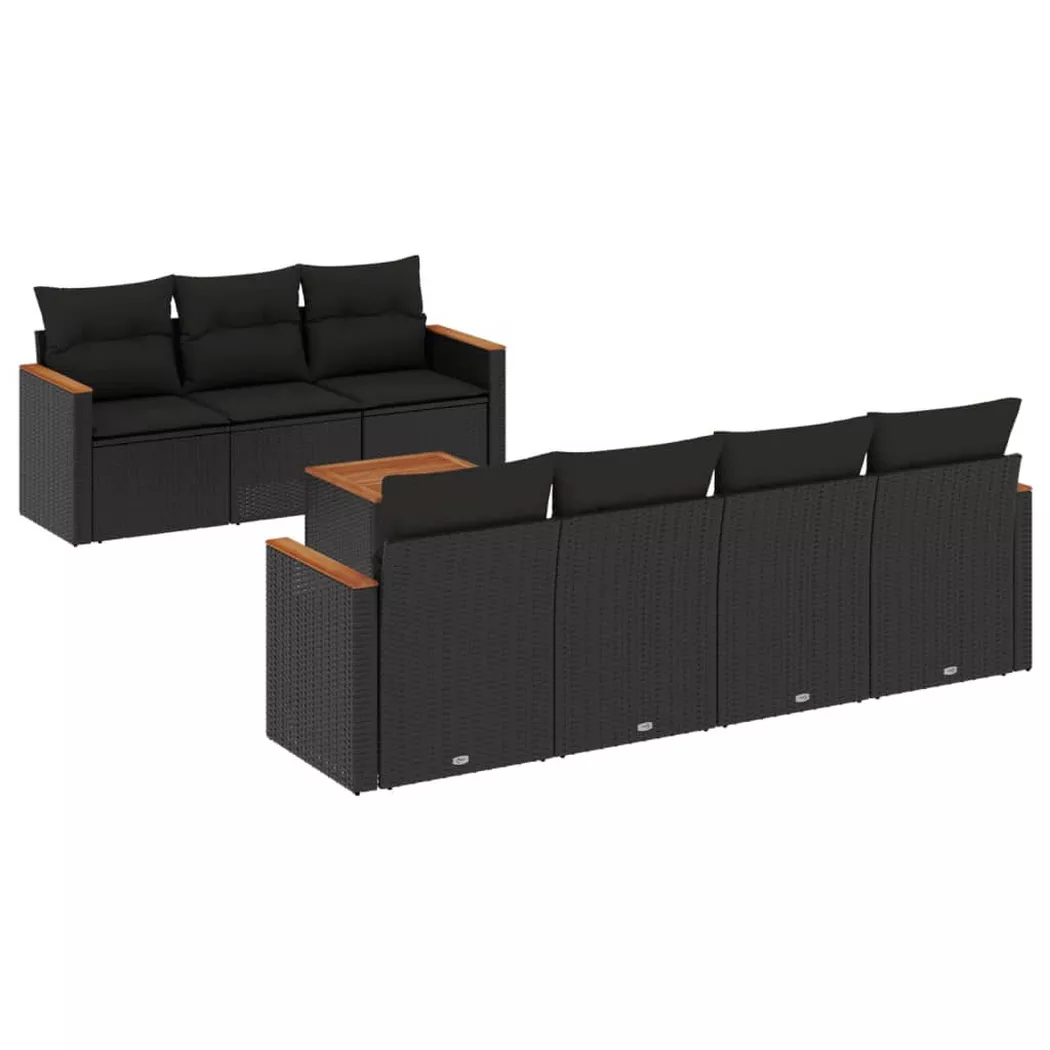 VidaXL - Garten sofagarnitur poly-rattan, One Size, Schwarz