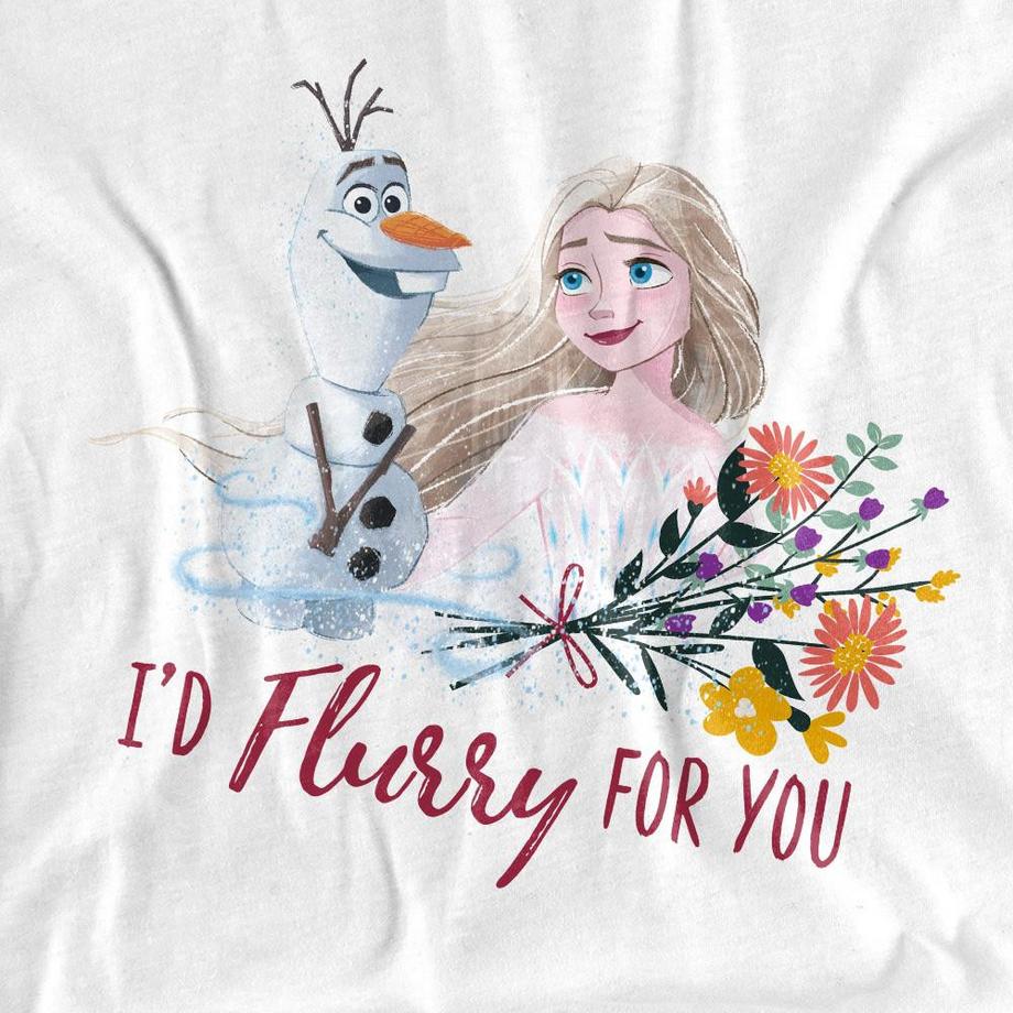 FROZEN I'd Flurry For You Valentinstag T-Shirt  
