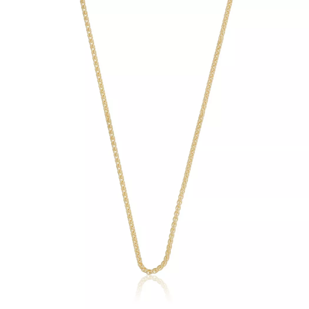 MUAU Schmuck - Collier Zopf Gelbgold 750, 1.6mm, 55cm, 55 CM