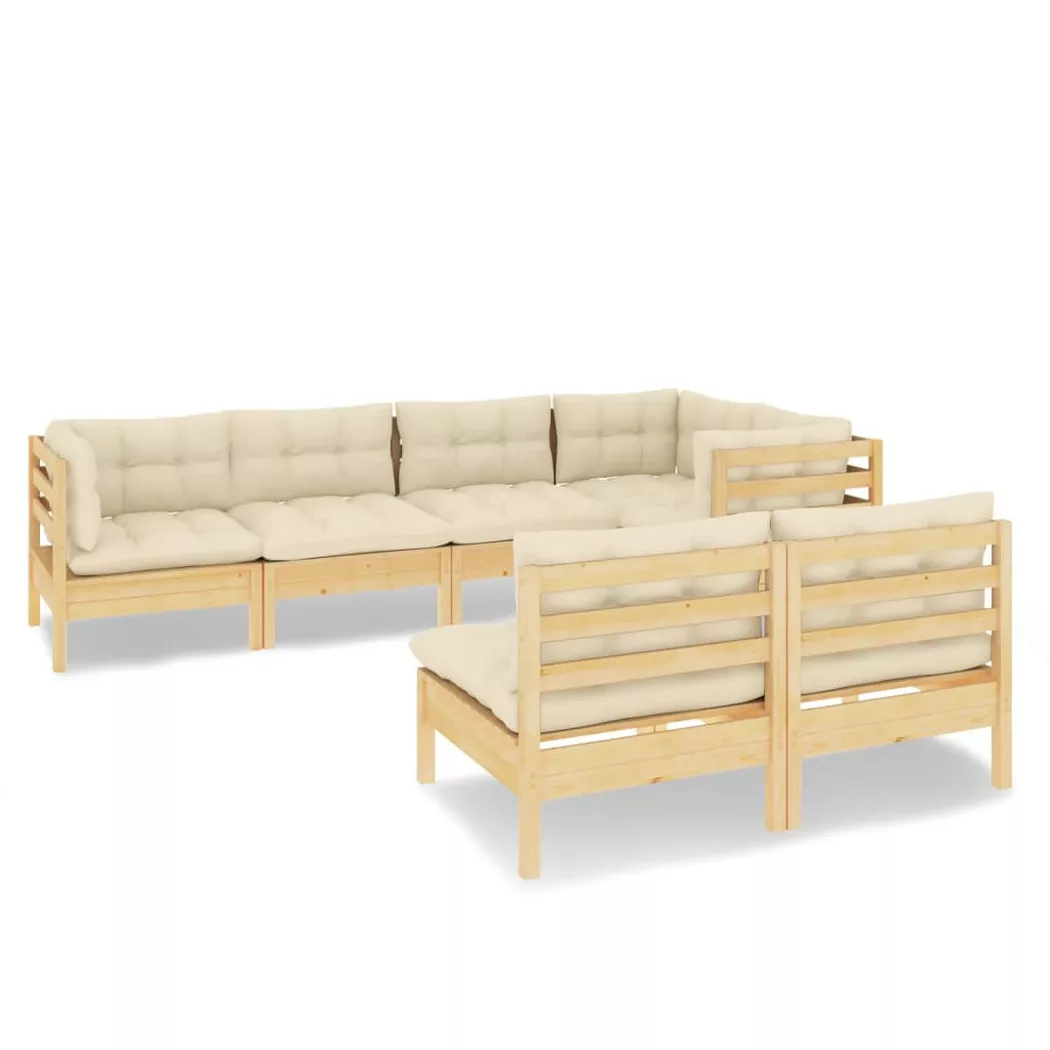 VidaXL - Garten-lounge-set kiefernholz, One Size, Light Beige