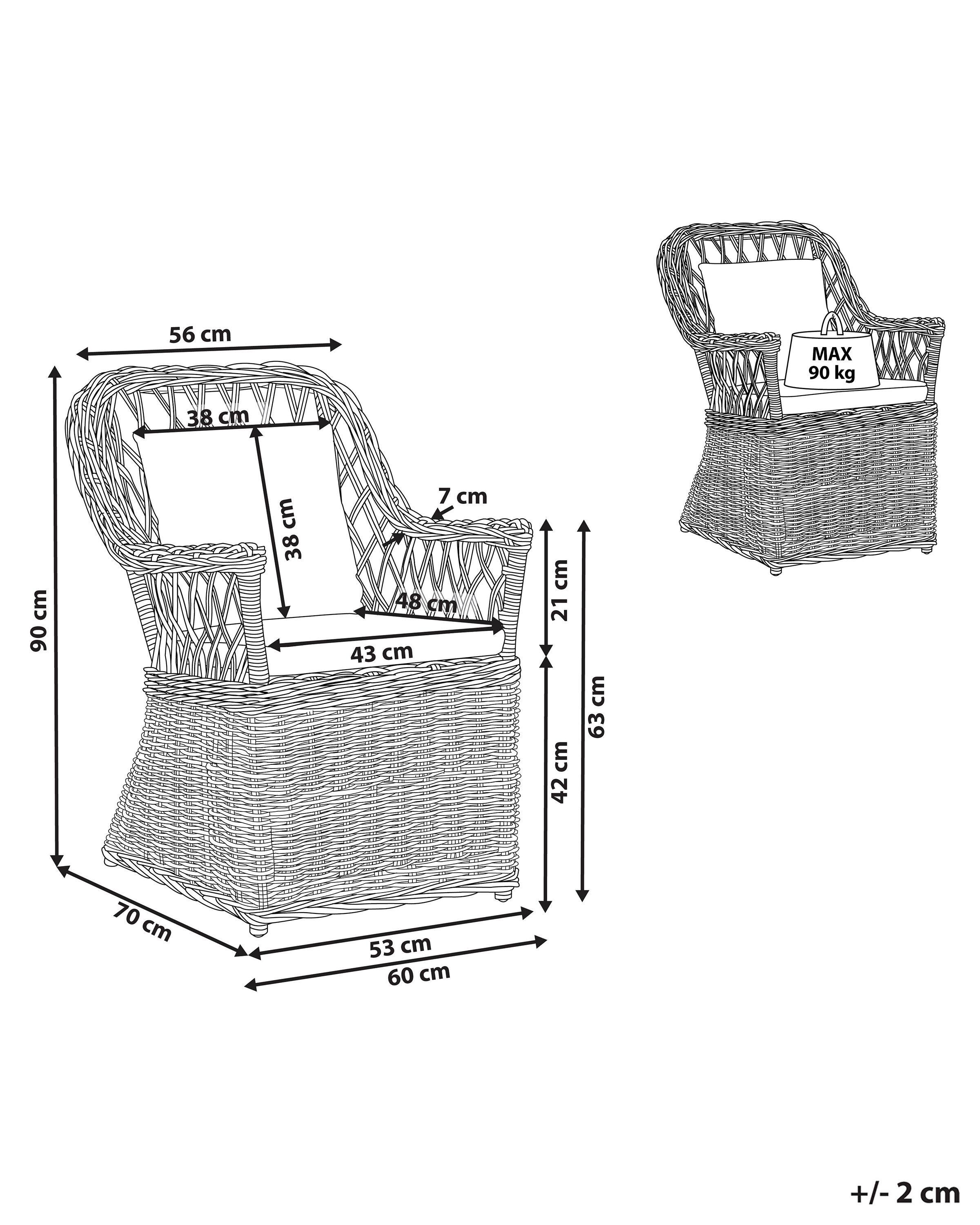 Beliani Garten Sessel aus Rattan Klassisch MAROS  