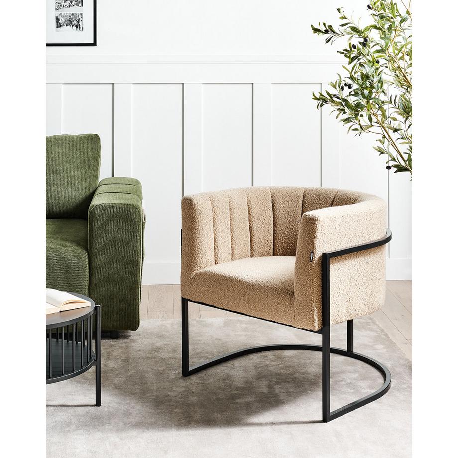 Beliani Fauteuil en Bouclé Moderne LARVIK II  