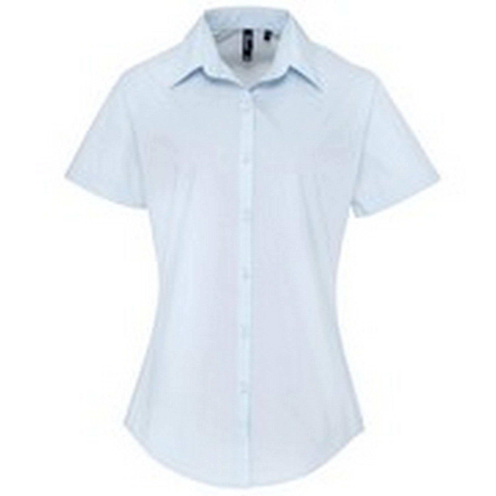 Image of Popelinebluse Bluse Arbeitshemd, Kurzärmlig Damen Hellblau 52