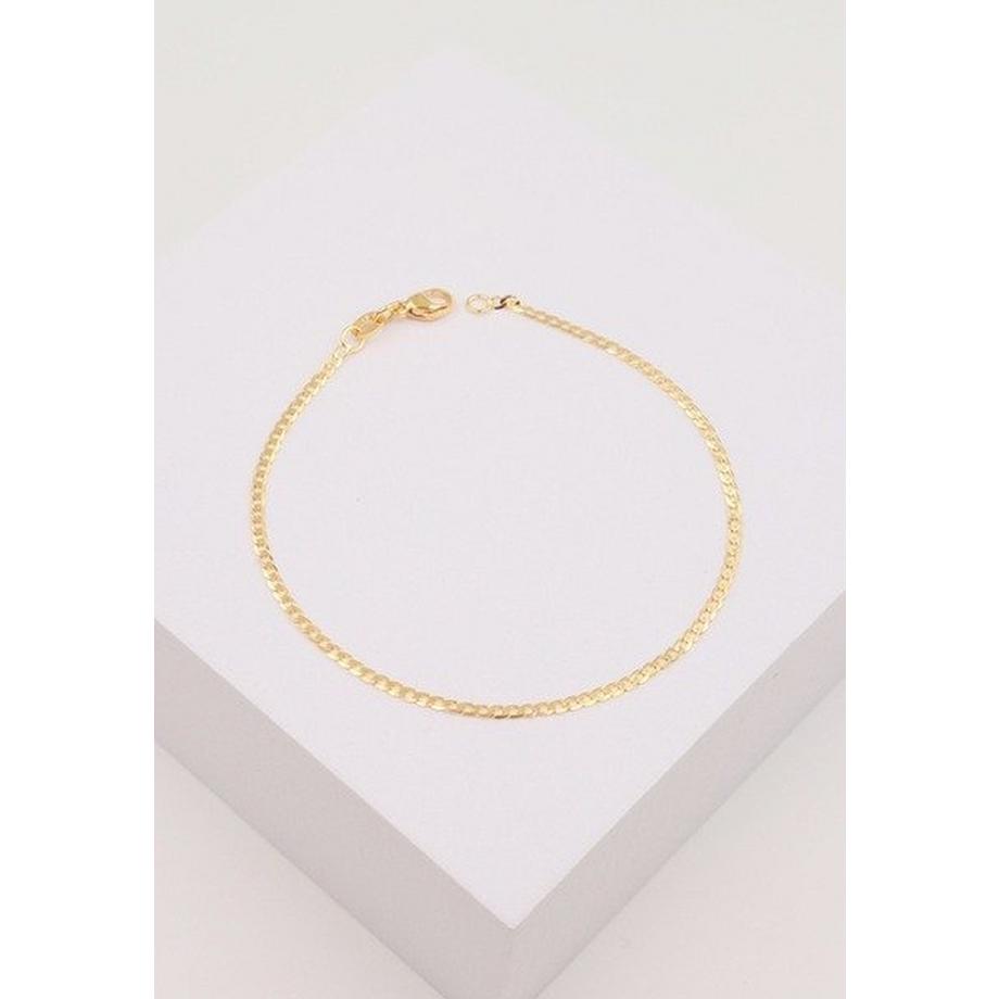 MUAU Schmuck  Fusskette Panzer Gelbgold 750, 24cm, 1.9mm 