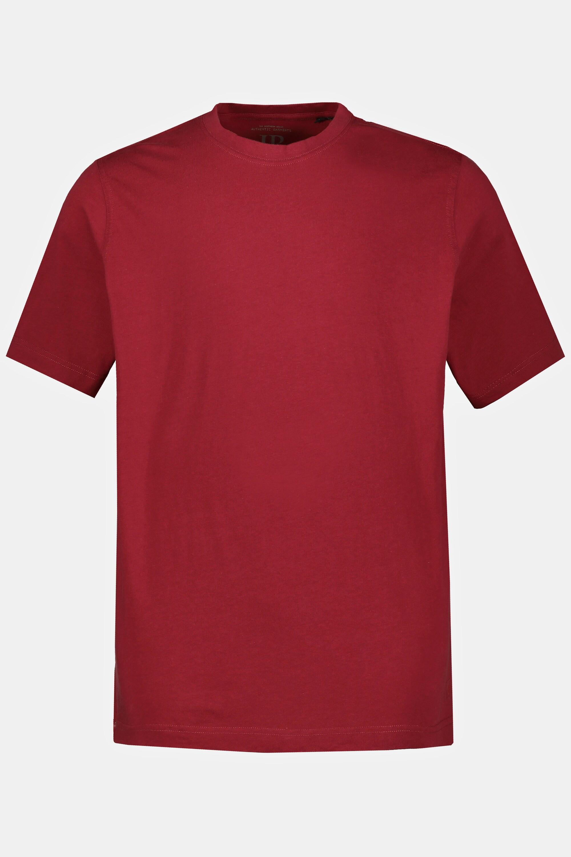 JP1880  T-shirt Basic en coton peigné, col rond rouge foncé 